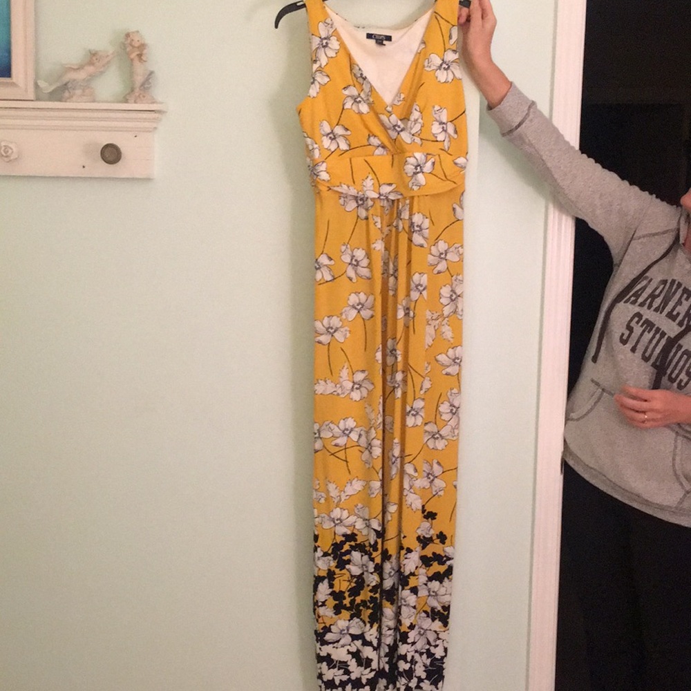Yellow floral maxi dress